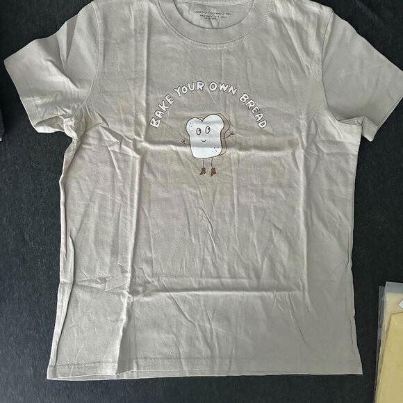 FRENCH CONNECTION Bake Your Own Bread Organic Boyfit T-Shirt - Picture 2 of 3